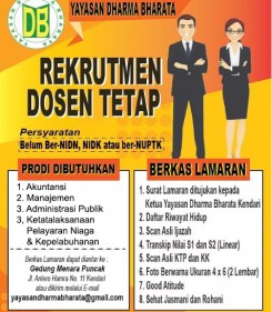 Institut Dharma Bharata Grup Menerima Calon Dosen dan Karyawan